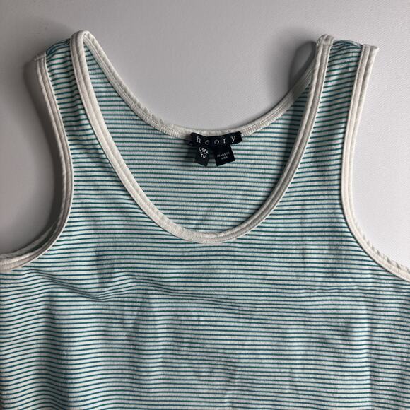 Theory SHERYL Tubular Tank One Size Apollo Teal & White Stripe Stretchy Y2K USA - Picture 6 of 8